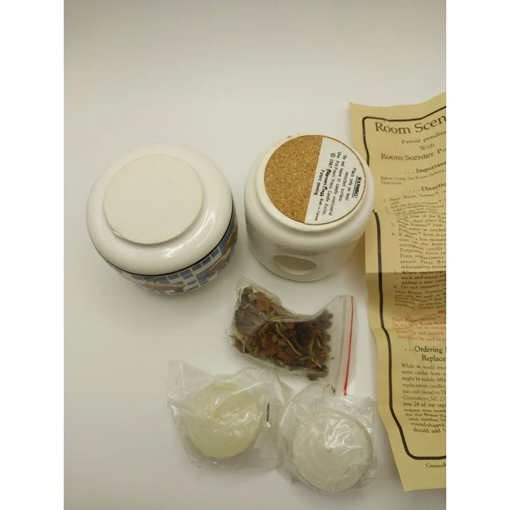 Vintage 1987 Potpourri Press Room Scenter Goose Wax Warmer Simmer Pot NIB Blue